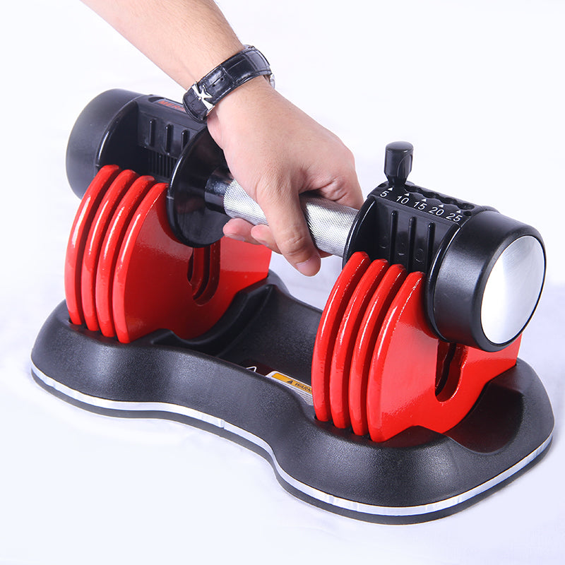 11KG Adjustable Dumbbells Pairs (Red and Black)
