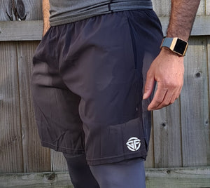 Mens G-Fit Quick Dry Running Shorts Grey