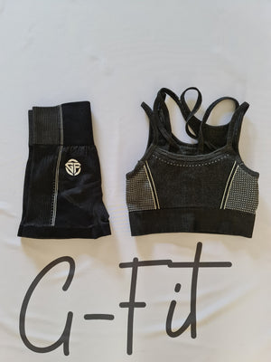 G-Fit Delight Sports Bra and Shorts Set Black