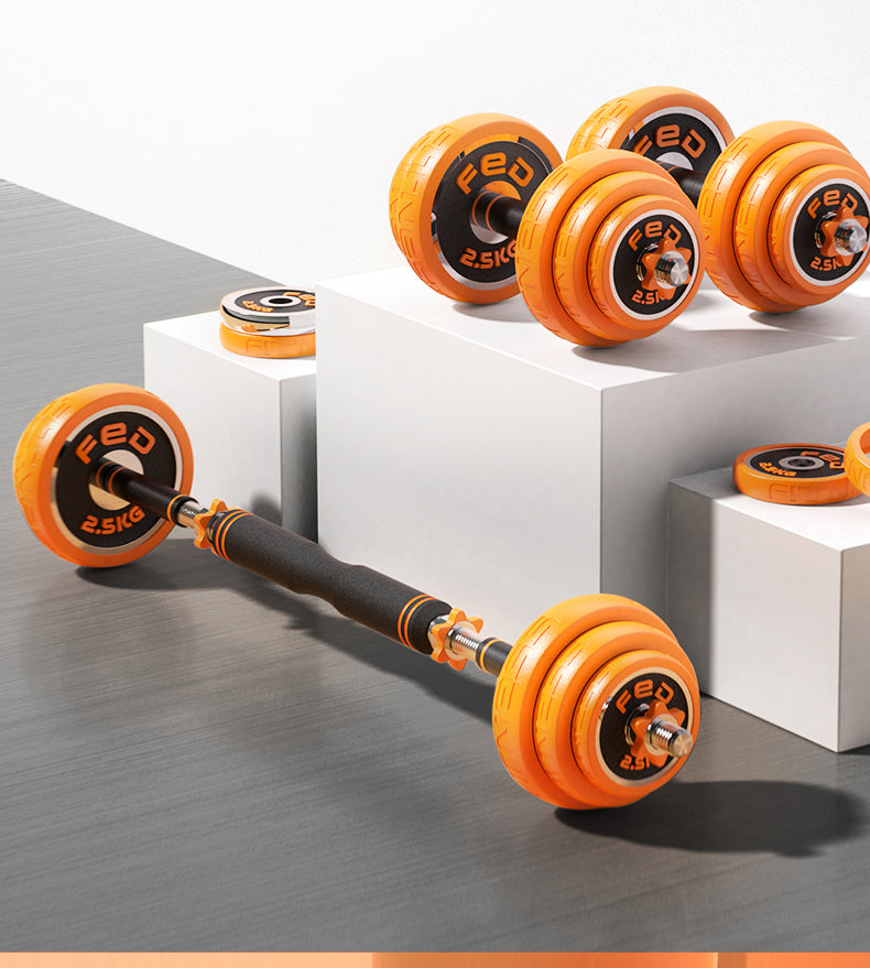 Cast Iron Adjustable Weightlifting Dumbbell Barbell Set