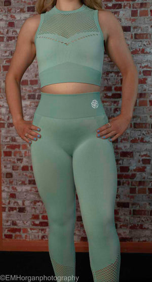 G-Fit Aspire Seamless Sports Top and Leggings in Mint