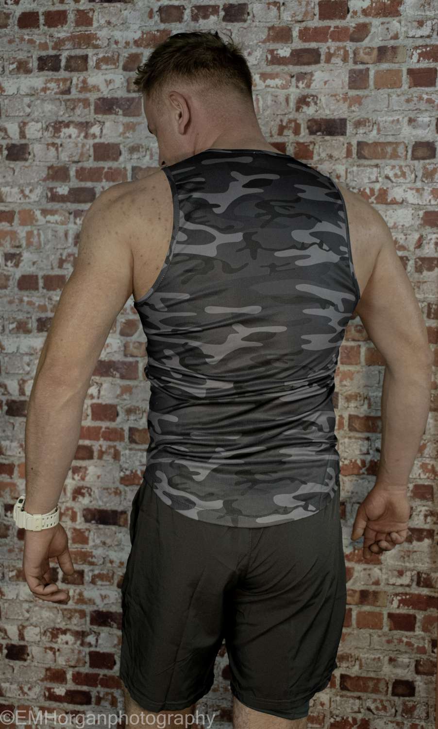 Mens G-Fit Muscle fit Tank Camo Grey