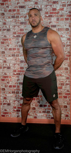 Mens G-Fit Muscle fit Tank Camo Green